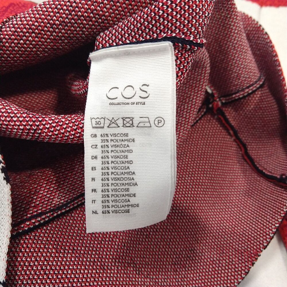COS Sweater Dress Size XS Knit Jacquard Red Black Abstract Minimalist Artsy - Picture 7 of 8